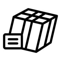 Shipping box with label being prepared for delivery vector