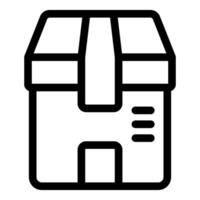 Cardboard box sealed with tape for shipping and delivery vector