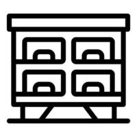 Apiary with sections for honey production showing frames vector