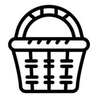 Empty wicker picnic basket icon representing outdoor dining vector