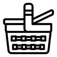Empty picnic basket waiting to be filled with food icon vector