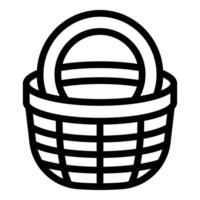 Empty picnic basket waiting for food for a romantic date vector