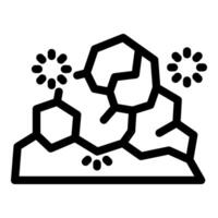 Chemical reaction is transforming molecules into new substance icon vector