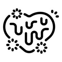 Black and white icon of a virus attacking a human cell vector