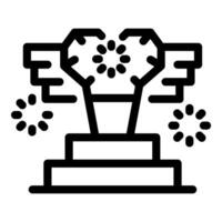 Fireworks launcher machine launching firework exploding with stars icon vector