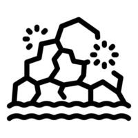 Iceberg floating in water breaking apart from climate change vector