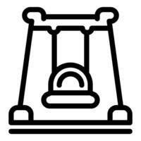 Empty swingset waiting for children to play vector