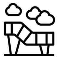Modern building facade with clouds in background vector