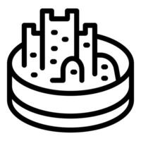 Modeling clay creating miniature city model on platform vector