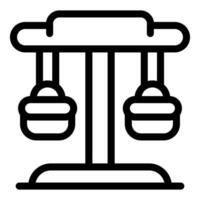 Double swing set icon representing playground equipment for children vector