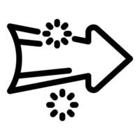 Black arrow moving forward with speed showing fast delivery service vector