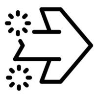 Double end arrow pointing right with loading circles icon vector
