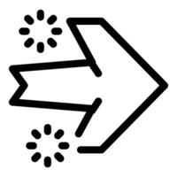 Arrow pointing right with loading circles representing progress and movement vector