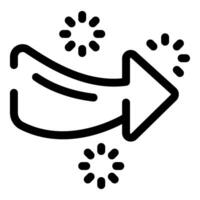 Thick black arrow is moving to the right surrounded by three loading symbols vector