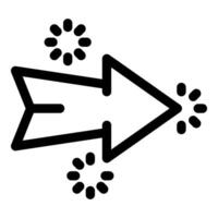 Arrow pointing right with loading circles representing data transfer vector