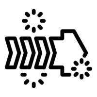 Arrow moving forward with loading circles representing progress vector