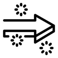Right arrow moving forward surrounded by loading circles vector