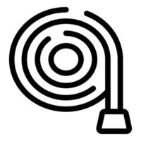 Fire hose icon representing firefighting equipment for emergency response vector