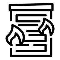 Burning document with flames embracing paper representing lost information vector
