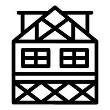 edificio debajo construcción siendo construido con andamio vector