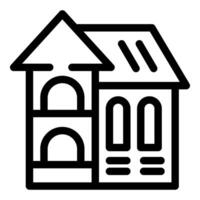 Line icon style drawing representing a residential building vector