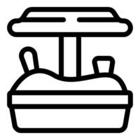Sandbox with umbrella for kids playing in the sandbox vector