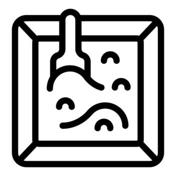 Concrete screed using tool for leveling floor icon outline vector