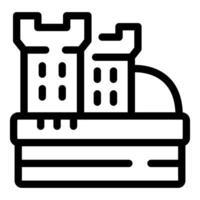 Simple vector icon of a medieval castle with towers and walls