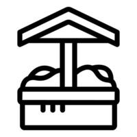 Sandbox with roof protecting from sun stroke vector