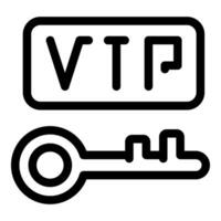 Vpn private network key accessing secured server vector