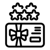 Gift card with five stars showing positive customer feedback vector
