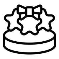 Podium decorated with bow achieving top rating stars icon vector