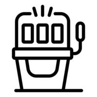 Slot machine showing winning combination flashing light line icon vector