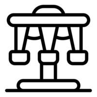Carousel swing ride spinning at amusement park outline vector