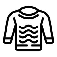 Warm winter sweater showing wavy stripes pattern icon vector