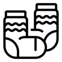 Pair of socks with wavy pattern for cold weather icon vector