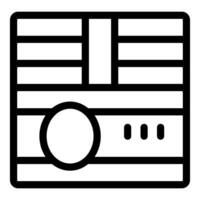 Washing machine front panel with buttons and display icon vector