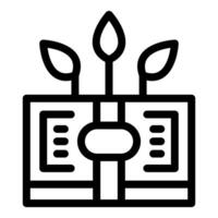 Hydroponic system growing plants without using soil icon vector