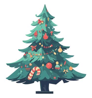 Christmas tree with ornaments illustration