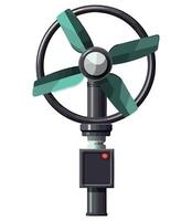 A wind turbine with a green blade vector