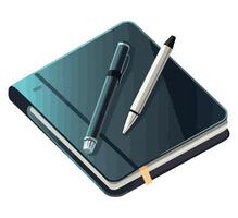 A notebook with a pen and a notebook vector
