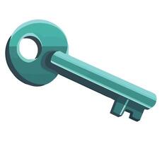 Key icon in cartoon style illustration vector