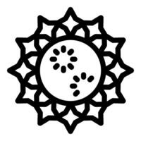 Kiwi fruit surrounded by stars forming a circular frame vector