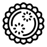 Kiwi fruit showing inside with seeds icon outline vector