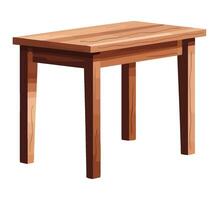 Wooden table with legs on a white background vector