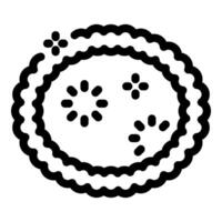 Kiwi fruit cut in half showing seeds and flesh icon vector