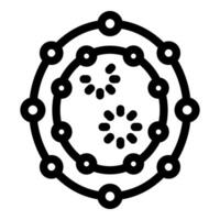 Atomic model showing electrons orbiting around nucleus vector