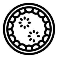 Kiwi fruit icon showing seeds and flesh in minimalist style for food and health related designs vector