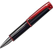 A red and black pen on a white background vector