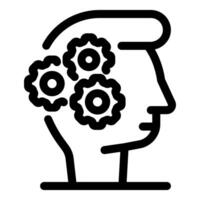 Human head with gears working representing thinking process vector